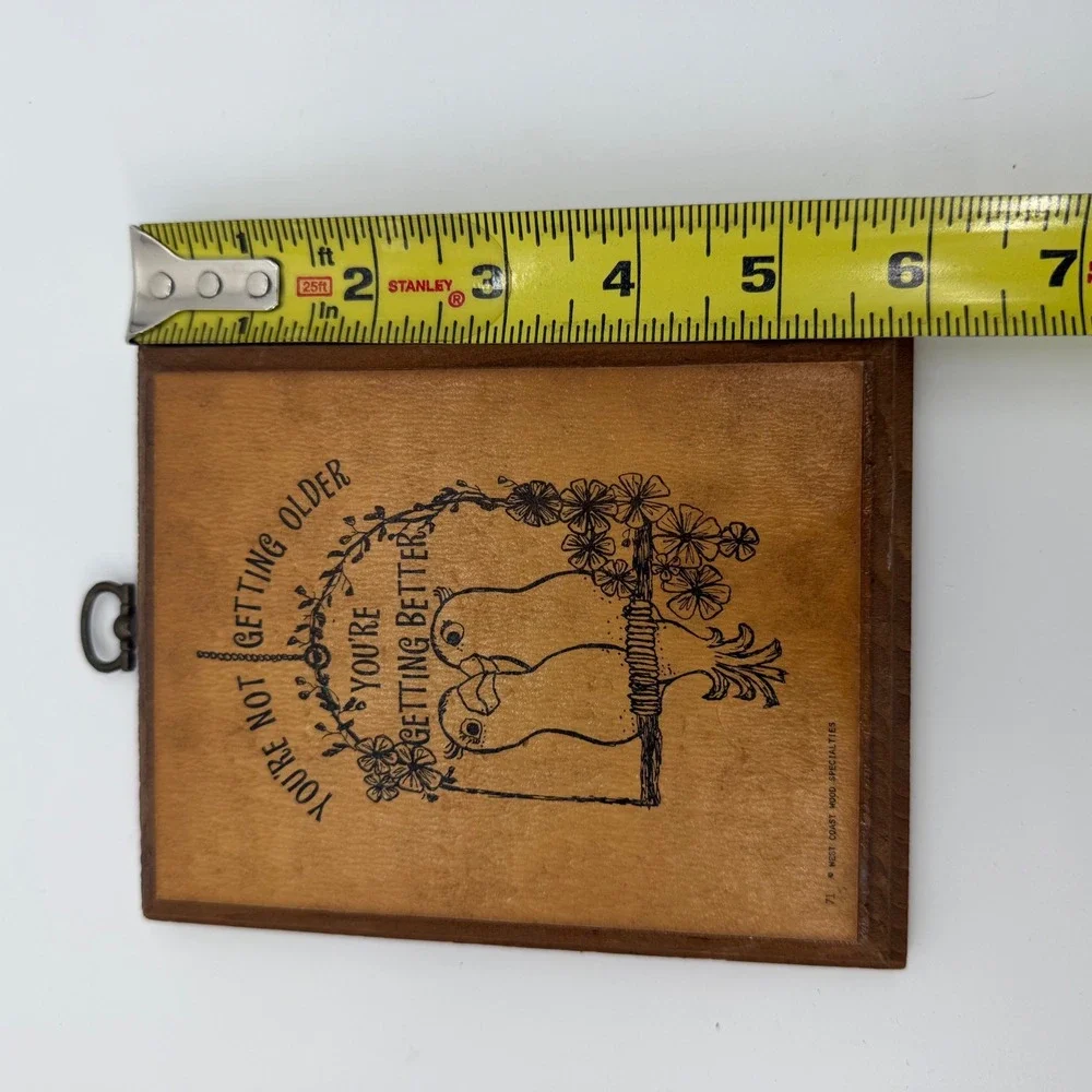 Vintage West Coast Wood Specialties Lovebirds Plaque Youre Getting Better 1981
